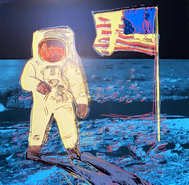 Andy Warhol (American 1928-1987) Screenprint Moonwalk 1987 Serigraph: Andy Warhol (American 1928-1987) Andy Warhol Screenprint. Serigraph 1987. 38x38 inches Approx. This working trial proof is, made outside the regular edition during the process of image development and