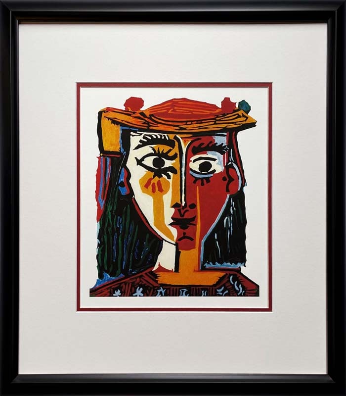 Pablo Picasso (Spanish 1881-1973) La Femme Au Chapeau on paper Limited Edition Collection Domaine: Pablo Picasso (Spanish 1881-1973) Limited edition Lithograph Custom framed. Estate signed. From the Collection Domaine Picasso. Includes certificate of authenticity. Approx. image size 22x16 inches
