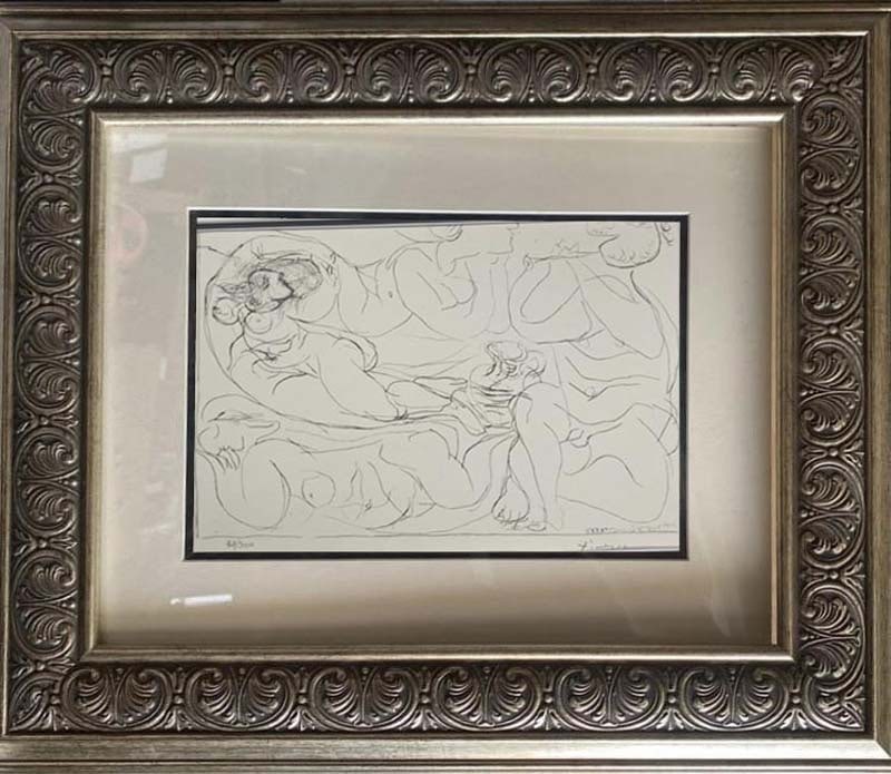 Pablo Picasso (Spanish 1881-1973) Lithograph from 1990 Suite Vollard. Authorized by the Picasso: Pablo Picasso (Spanish 1881-1973) Lithograph from 1990-1992 Suite Vollard. Authorized by the Picasso Family. Each piece is numbered from an edition of 300, and includes the museum stamp on the back wi