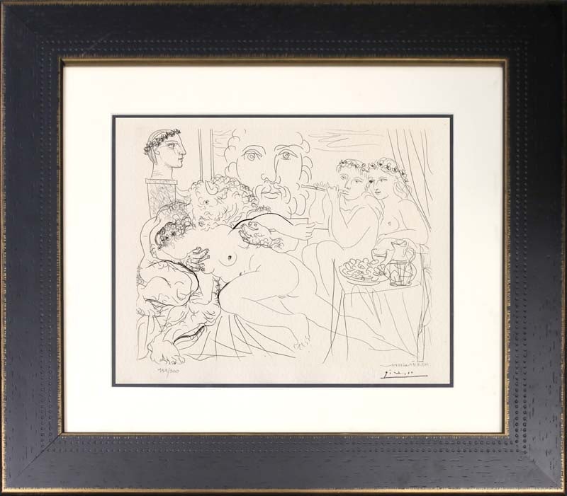 Pablo Picasso (Spanish 1881-1973) lithograph limited edition with museum official stamp: Pablo Picasso (Spanish 1881-1973) lithograph limited edition with museum official stampPablo Picasso Lithograph from 1990-1992 Suite Vollard. Authorized by the Picasso Family. Each piece is numbered f