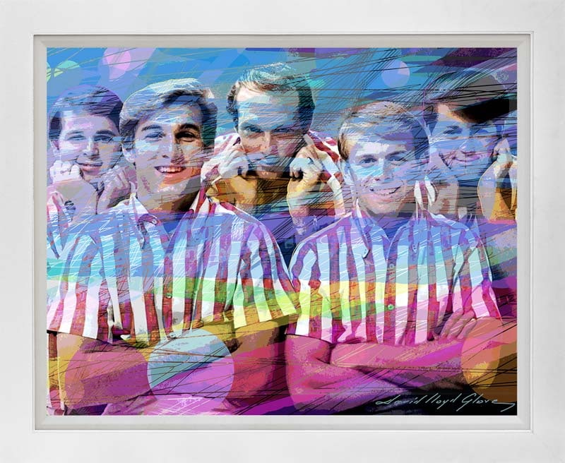 David Lloyd Glover (American 1949) Beach Boys SMILE Mixed Media Original Painting on canvas by David: Mixed media on canvas by David Lloyd Glover Hand signed by the artist. On canvas image size. Approx image size 18x24 inches. Custom framed and includes certificate. This work was purchased directly fr