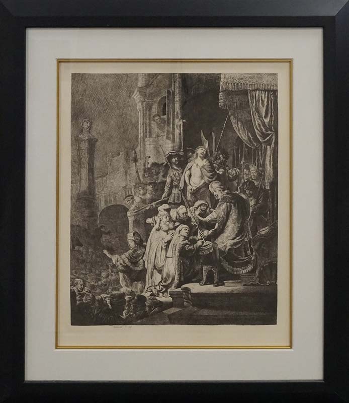 Rembrandt (Dutch, 1606-1669) Etching Christ and Pontius Pilate Amand Durand B.76. Etching Amand (1 of 1)
