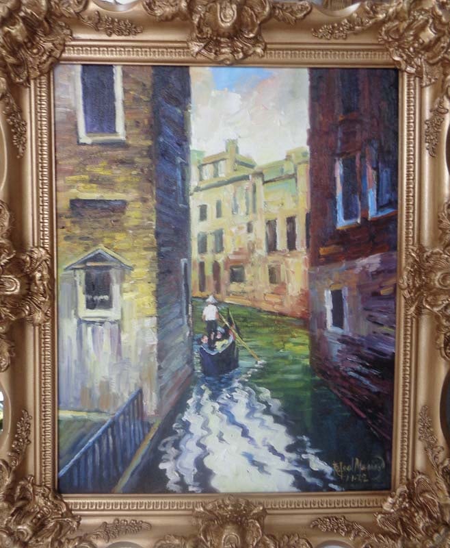 Rafael Maniago (Filipino 1944) Hand Signed Original Plein Air oil painting on canvas by Rafael: Rafael Maniago (Filipino 1944) Original Oil by Rafael Maniago (Filipino 1944) Approx 26x22 inches. One of a kind original. Hand signed by the artist. Custom framed. This work was purchased directly fr