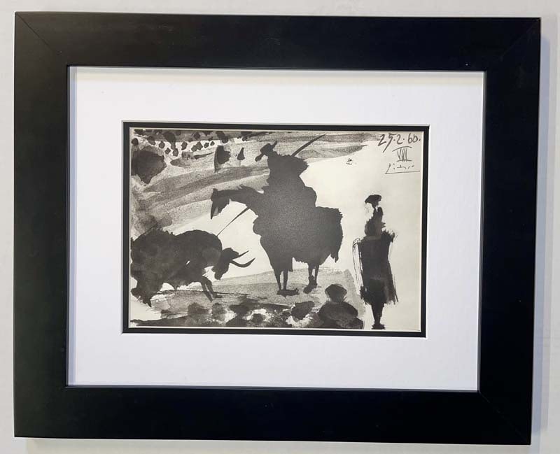 Pablo Picasso (Spanish 1881-1973) Lithograph from 1961.: Pablo Picasso (Spanish 1881-1973) Lithograph from 1961 From Picasso's 1959 sketchbook. Approx 24x20 inches. Custom framed and includes certificate. Art Artwork Artist.