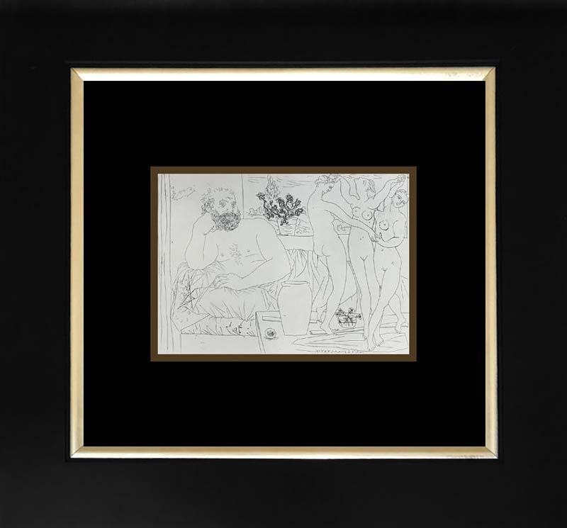 Pablo Picasso (Spanish 1881-1973) lithograph from Picasso from over 50 years ago Vollard Collection: Pablo Picasso (Spanish 1881-1973) lithograph printed in Paris on velin d'arches paper almost 100 years ago. Paper size 10 x 8 inches, frame size approx 24 x 20 inches. Custom framed. Includes certific