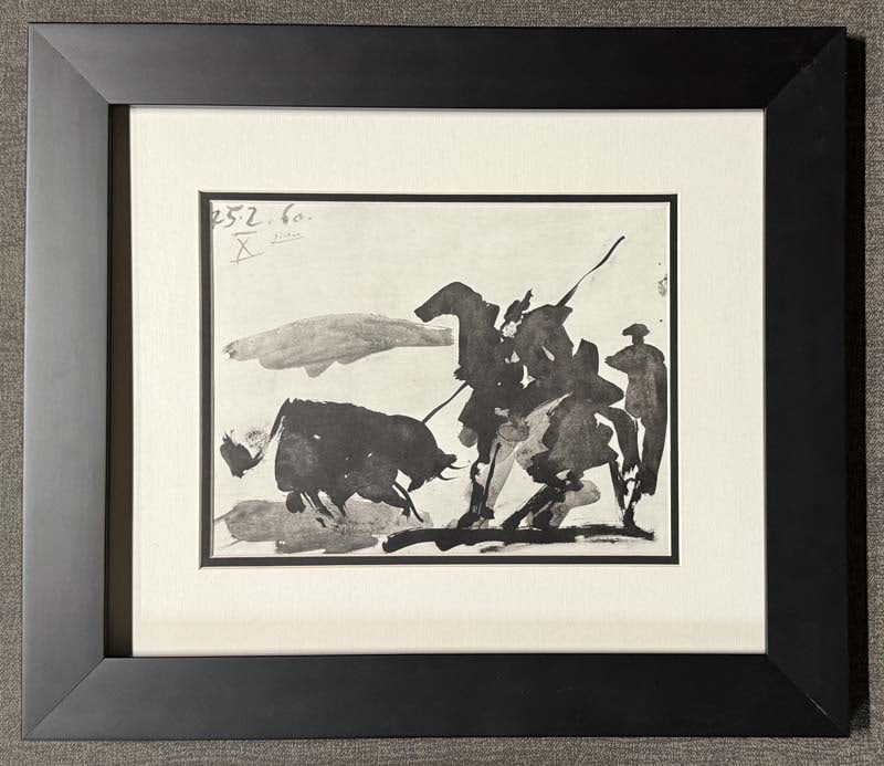 Pablo Picasso (Spanish 1881-1973) Original Lithograph from 1961: Pablo Picasso (Spanish 1881-1973) Original Lithograph from 1961. Approx 22x18 inches. Includes certificate. Custom framed. From Picasso's 1959 sketchbook. Art Artwork Artist.