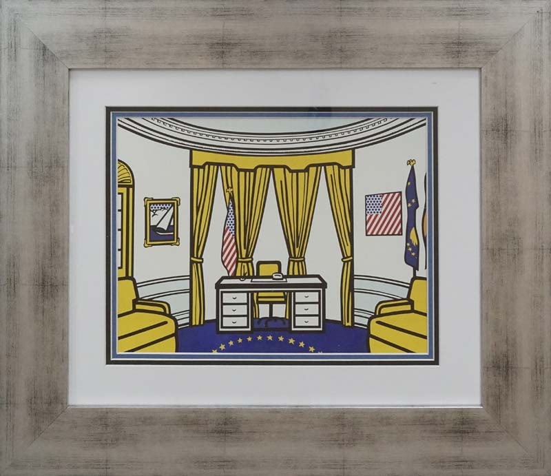 Roy Lichtenstein (American, 1923-1997) Color Plate Lithograph from 1992: Roy Lichtenstein (American, 1923-1997) Color Plate Lithograph from 1992Lichtenstein Color Plate Lithograph. Approx. 24x20 inches. Includes Certificate of Authenticity. Custom framed. DNC 1992. Art Art