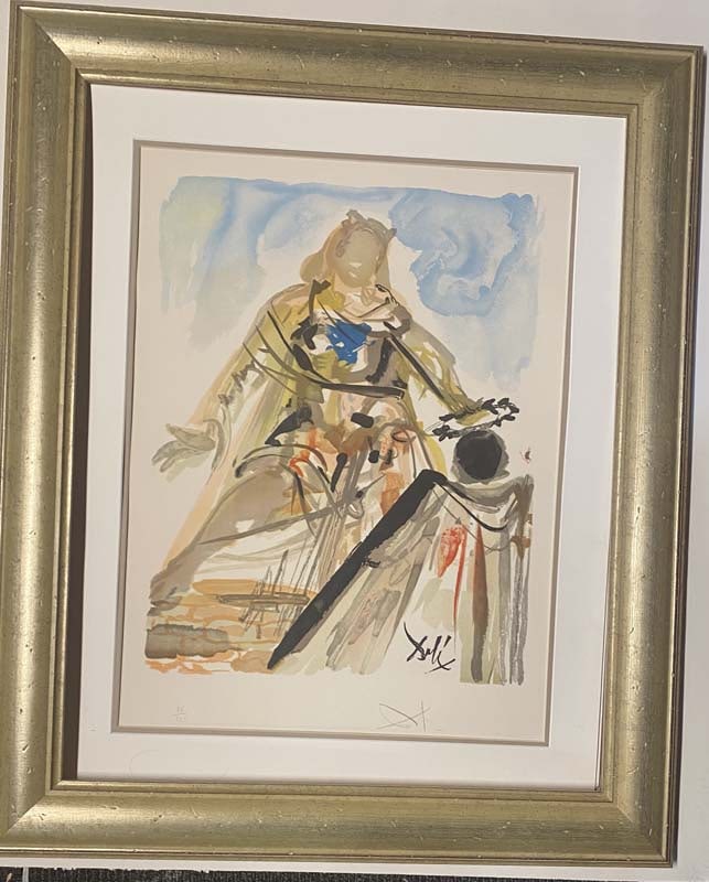 Salvador Dali (Spanish 1904-1989) On Voit Cette Reine from The Art of Loving Ovide. 1979. Limited: Salvador Dali (Spanish 1904-1989) On Voit Cette Reine from The Art of Loving Ovide. 1979. Limited Edition Lithograph in colors. Signed and numbered. Limited Edition. Fingerprint on back for authentici