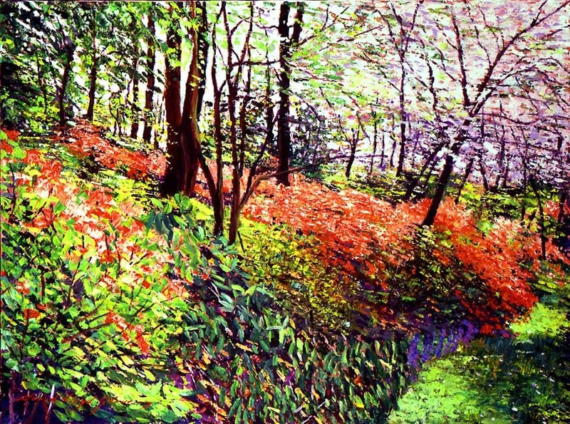 David Lloyd Glover (American 1949) Magic Flower Forest Original Mixed Media Painting on canvas David: Magic Flower Forest Original Mixed Media Painting on canvas David Lloyd Glover (American 1949)Mixed media on canvas by David Lloyd Glover Hand signed by the artist. On canvas image size Approx image s