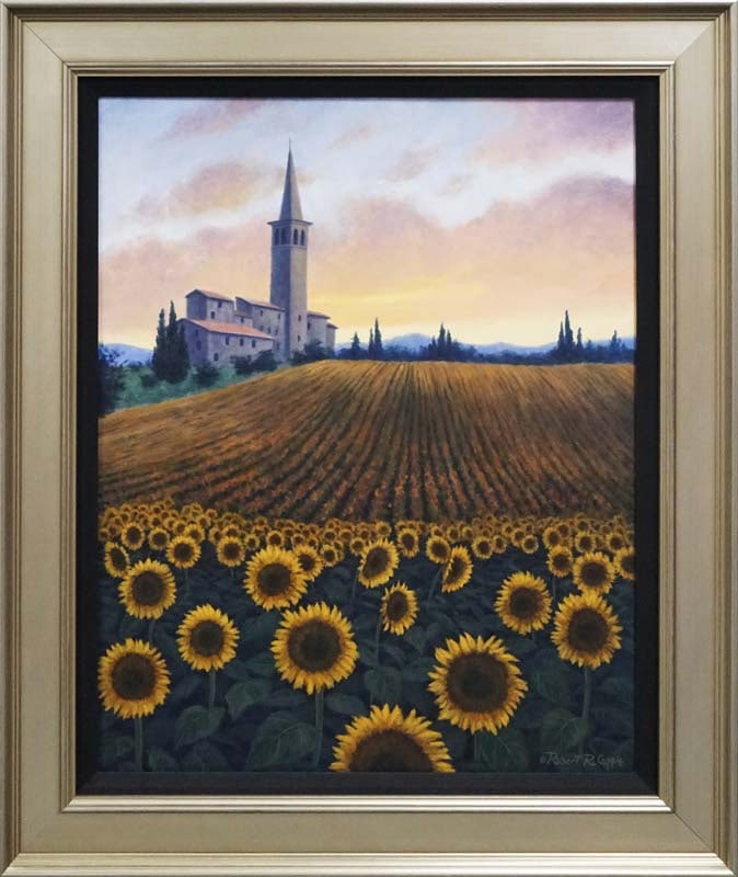Robert Copple (American 1963) Hand Embellished Painting on canvas: Hand Embellished Painting oil and ink on canvas by Robert Copple(American 1963) Approx image size 22 x 28 inches. Hand signed by the artist. Includes certificate of authenticity. This work was purchas