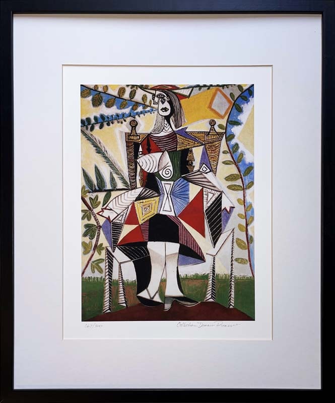 Pablo Picasso (Spanish 1881-1973) Collection Domaine Picasso Limited Edition Lithograph on paper: Pablo Picasso (Spanish 1881-1973) Limited edition Lithograph Custom framed. Estate signed. From the Collection Domaine Picasso. Includes certificate of authenticity. Approx image size 22x16 inches siz