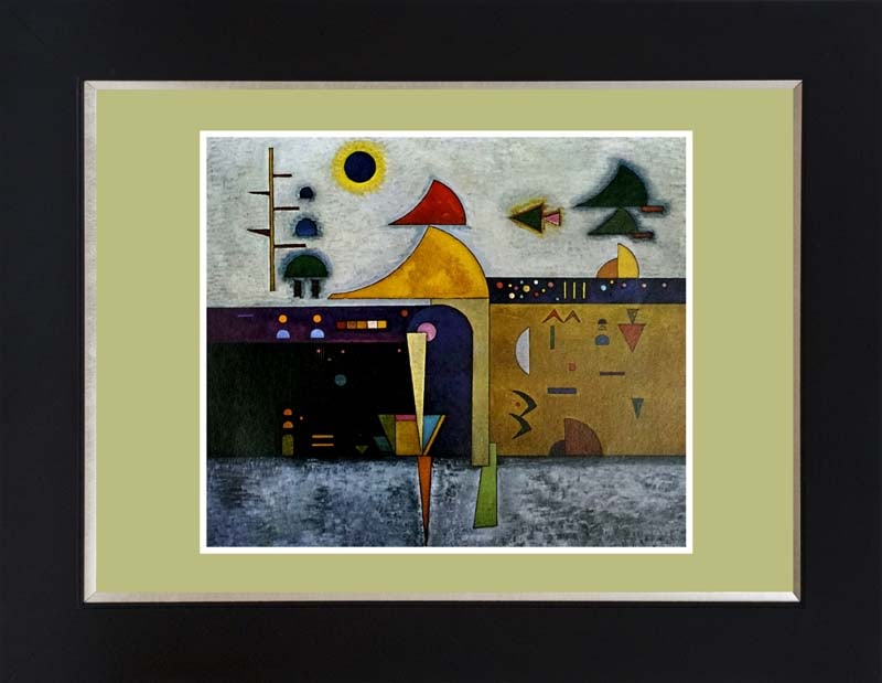 Wassily Kandinsky (Russian 1866-1944) color plate lithograph after Kandinsky 1967: Kandinsky (Russian 1866-1944) lithograph Professionally framed. Includes certificate of authenticity. Approx 20x24 inches. Art Artwork Artist.