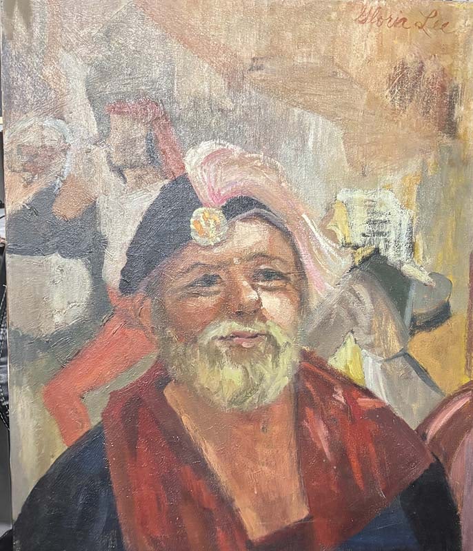 Vintage impressionist style oil on canvas of Dutch trader very colorful: Vintage impressionist style oil on canvas of Dutch trader very colorful