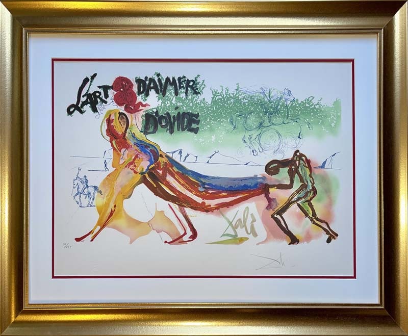 Salvador Dali (Spanish 1904-1989) Limited Edition Original Lithograph Romains, s'il est Quequ'un: Salvador Dali (Spanish 1904-1989) Limited Edition Romains, s'il est Quequ'un Parmi Vous a qui l'Amor soir Inconnu, Qu'il lise Mes Vers - from The Art of Loving Ovide. 1979. Lithograph in colors. Signe