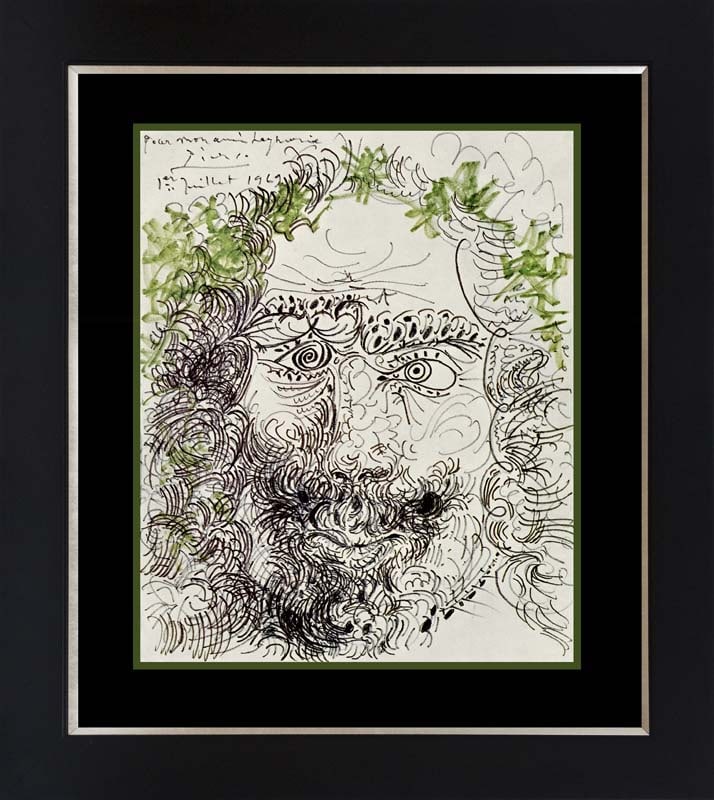 Pablo Picasso (Spanish 1881-1973) Color Plate Lithograph: Pablo Picasso (Spanish 1881-1973) Lithograph from 1969. Approx 24x20 inches. Custom framed and includes certificate. Art Artwork Artist.