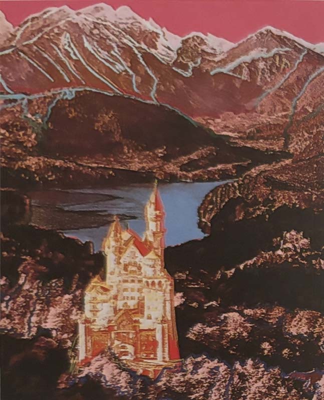 Andy Warhol (American 1928-1987) Neuschwanstein Chateau Original Serigraph 1987: Andy Warhol (American 1928-1987) Andy Warhol Neuschwanstein Chateau original serigraph 1987. Approx 34x24 inches. On Arches archival paper. These were published commemorate the 100th anniversary of th