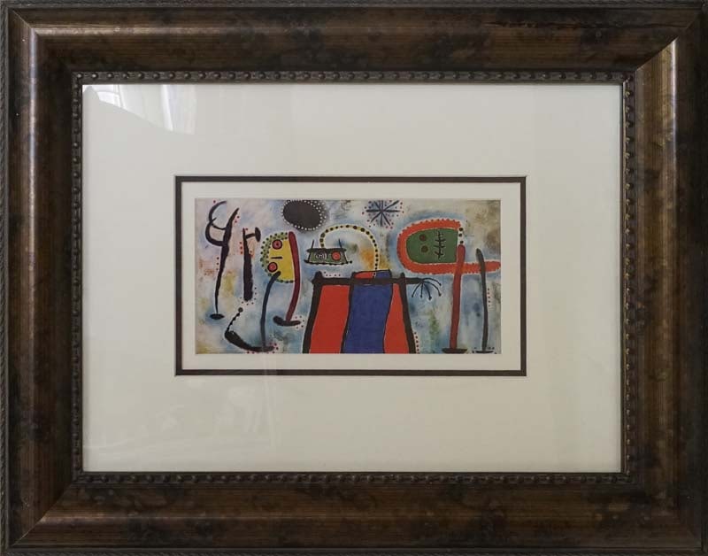 Joan Miro (Spanish 1893-1983) color Plate Lithograph from 1964: Joan Miro (Spanish 1893-1983) color Plate Lithograph from 1964Joan Miro color Plate Lithograph from 1964. Approx. 24x20 inches. Professionally framed. Includes certificate. Art Artwork Artist.
