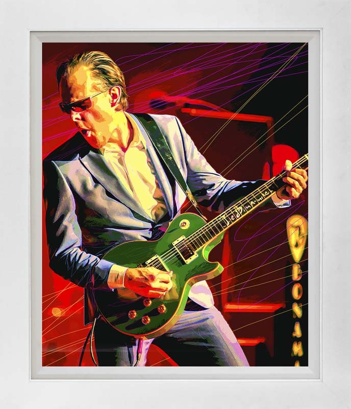 David Lloyd Glover (American 1949) Joe Bonamassa Ultimate on canvas David Lloyd Glover Mixed Media: Joe Bonamassa- Ultimate Mixed Media Original Painting on canvas David Lloyd Glover. One of a kind. Hand signed by the artist. On canvas Approx image size 18x24 inches image size. Custom framed and inc
