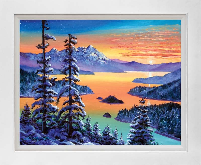 David Lloyd Glover (American 1949) Winter Vista Mixed Media Original Painting on canvas by David: Mixed media on canvas by David Lloyd Glover Hand signed by the artist. On canvas image size. Approx image size 18x24 inches Custom framed and includes certificate. This work was purchased directly fro