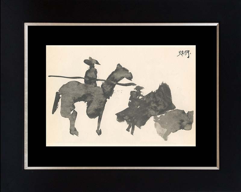 Pablo Picasso (Spanish 1881-1973) 1961 Lithograph Toros Y Toreros.: Pablo Picasso (Spanish 1881-1973) 1961 Lithograph Toros Y Toreros. Pablo Picasso Lithograph from 1959. Approx 24x20 inches. Includes certificate. Custom framed. Dated by the artist Art Artwork Artist.