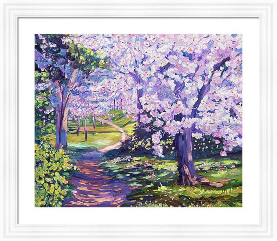 David Lloyd Glover (American 1949) Cherry Pink Original Mixed Media Painting on canvas by David: Mixed media original by David Lloyd Glover. Hand signed by the artist. On canvas. Approx 18x24 inches image size. Custom framed and includes certificate. This work was purchased directly from the arti