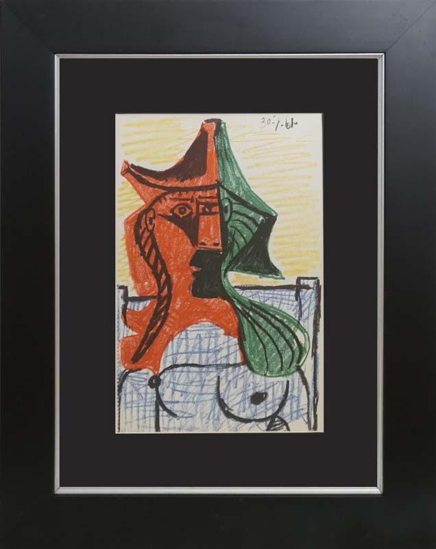 Picasso (Spanish 1881-1973) Original Lithograph: Pablo Picasso (Spanish 1881-1973) Original Lithograph from 1972 Approx 24x20 inches Custom framedl Art Artwork Artist.