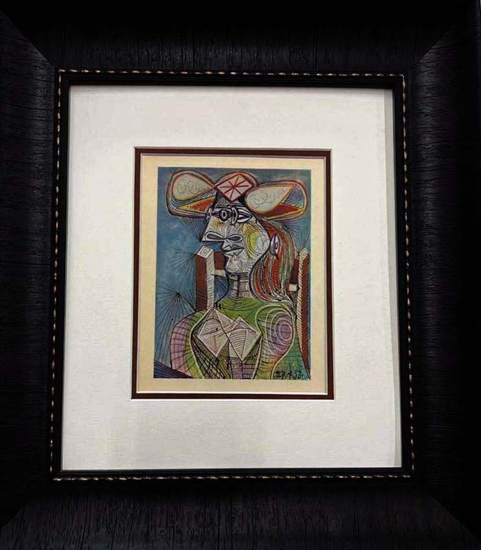 Pablo Picasso (Spanish 1881-1973) Color plate lithograph 1968: Pablo Picasso (Spanish 1881-1973) Color Plate Lithograph from 1968 Approx 22x20 inches Custom framed and includes certificate of authenticity. Art Artwork Artist.