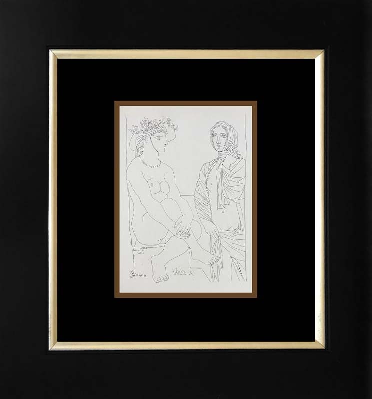 Pablo Picasso (Spanish 1881-1973) lithograph from over 50 years ago Vollard Collection: Pablo Picasso (Spanish 1881-1973) lithograph from the Vollard Collection 1956 Paris. Image size 10x 8 inches and approx 24 x 20 inches overall. Custom framed Includes certificate. Art Artwork Artist.