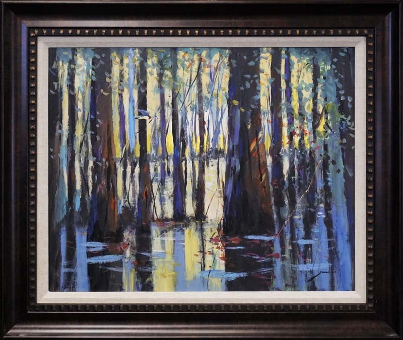 Michael Schofield (American 1947) Original Mixed Media Painting on canvas Landscape: Michael Schofield (American 1947) Original Mixed Media Painting on canvas Hand signed by the artist. Custom framed and includes certificate. Approx 30 x 24 inches image size. This work was purchased d