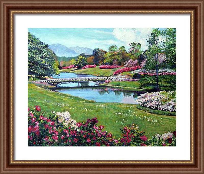 David Lloyd Glover (American 1949) Spring Power Park Original Mixed Media Painting on canvas by: Mixed media original by David Lloyd Glover. Hand signed by the artist. On canvas. Approx 18x24 inches image size. Custom framed and includes certificate. This work was purchased directly from the arti