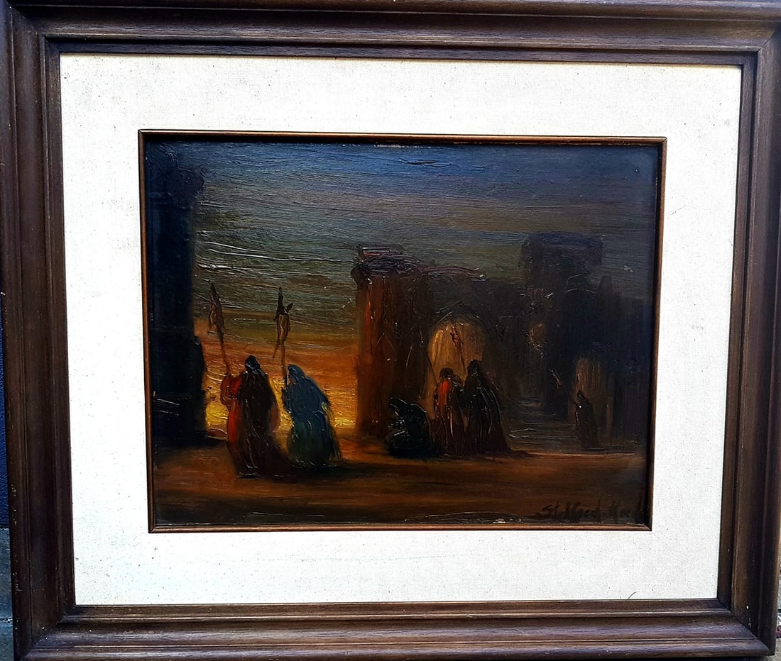 Old Oil Painting Stephen Robert KOEKKOEK Procession (1 of 1)