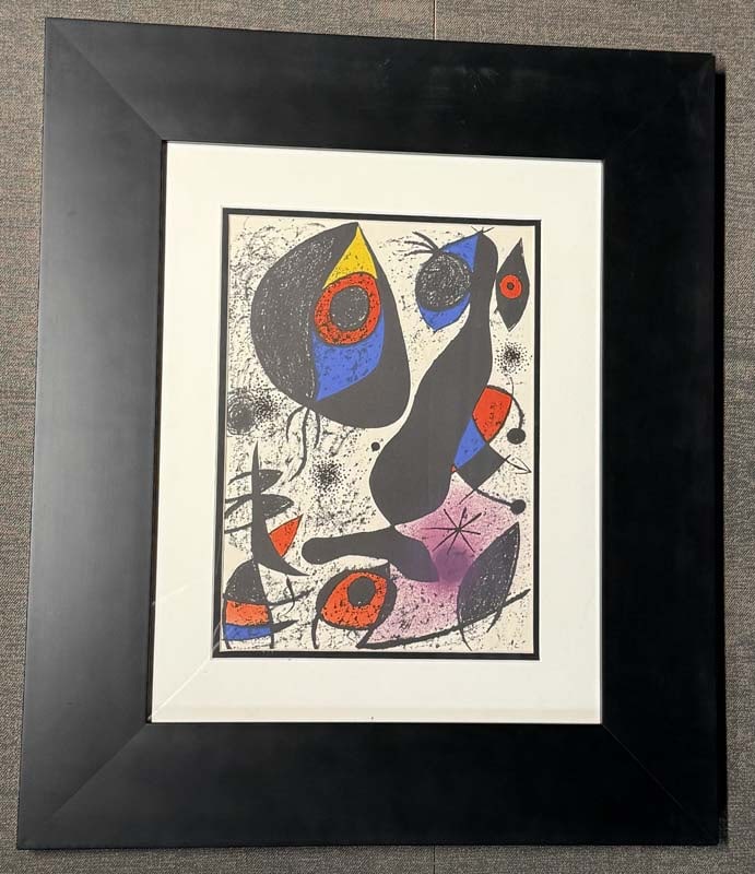 Joan Miro (Spanish 1893-19830) Original Lithograph from 1973: Joan Miro (Spanish 1893-1983) Lithograph 1973 Approx 24x20 inches. Includes certificate of authenticity. Professionally framed. Art Artwork Artist.