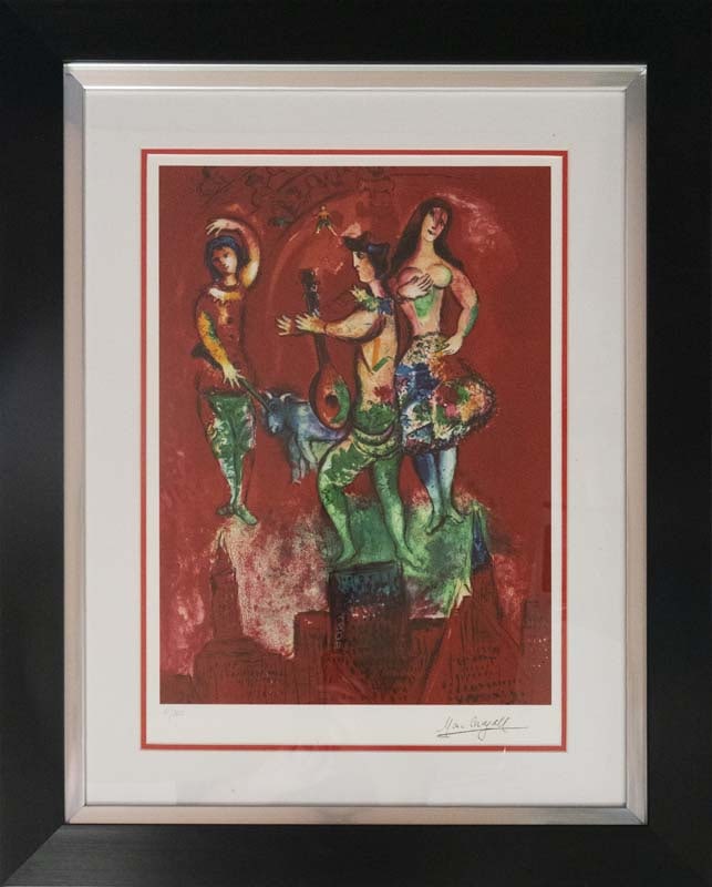 Marc Chagall (Russian-French 1887-1985) Carmen Limited Edition on paper: Marc Chagall (Russian-French 1887-1985) Carmen Limited Edition on paperMarc Chagall Carmen Limited Edition on paper after Marc Chagall. The signature is in the plate. Certificate of Authenticity is in