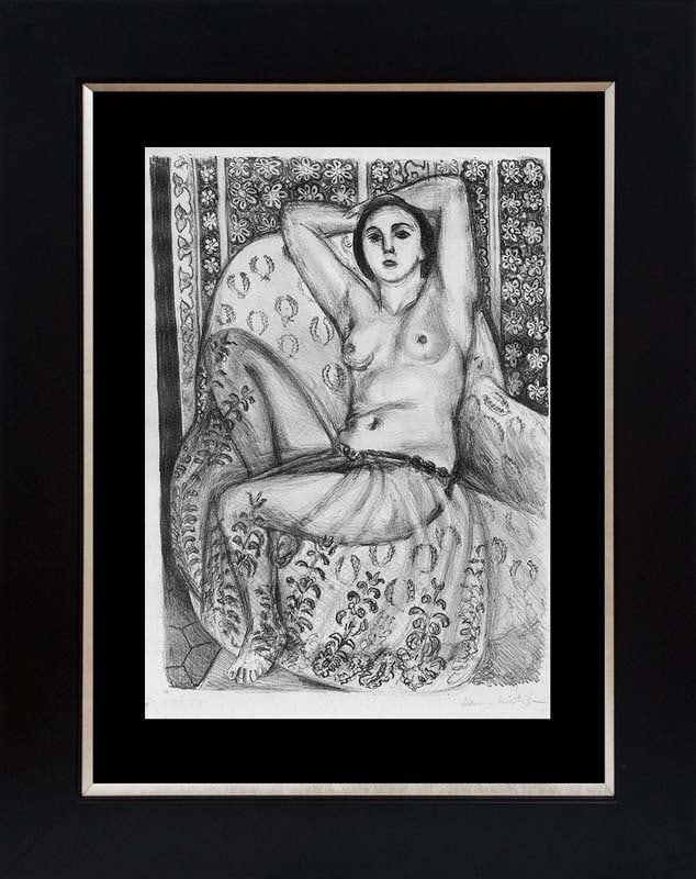 Henri Matisse (French 1869-1954) Lithograph after Matisse Odalisque from 1968: Henri Matisse (French 1869-1954) Lithograph Odalisque from 1968. Approx 24x20 inches. Professionally framed. Includes certificate. Art Artwork Artist.