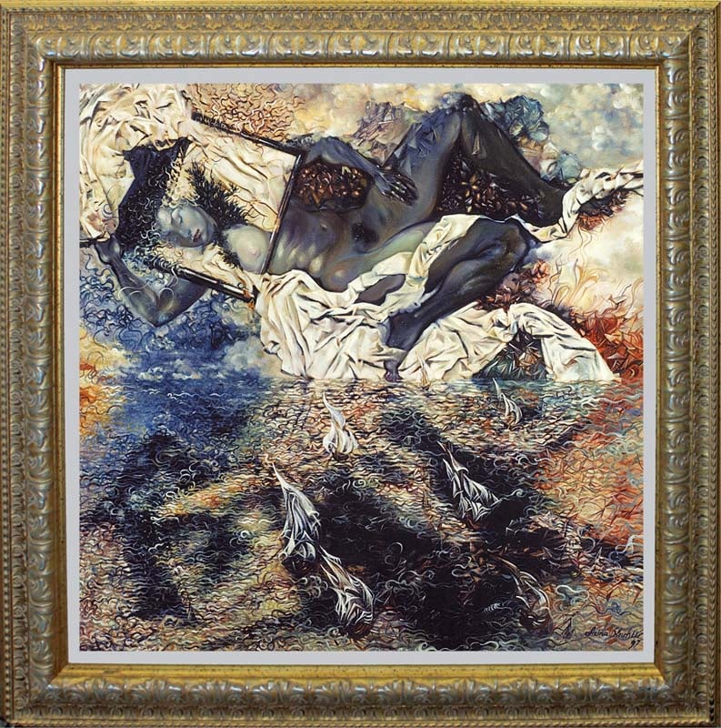 Arina Mixed Media Original Painting on canvas 32x30 Image: Arina Original Mixed Media Painting on canvas Hand signed by the artist. Approx 28x38 inches. Includes certificate of authenticity. This work was purchased directly from the artist. Art Artwork Artist