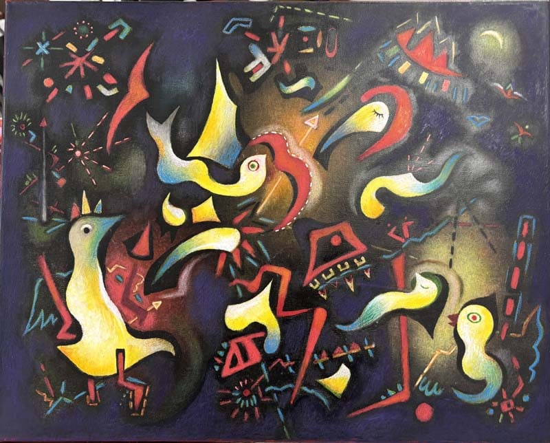 Katherine Arion (American 1957) Original mixed medai painting on canvas by Katherine Arion (1 of 1)