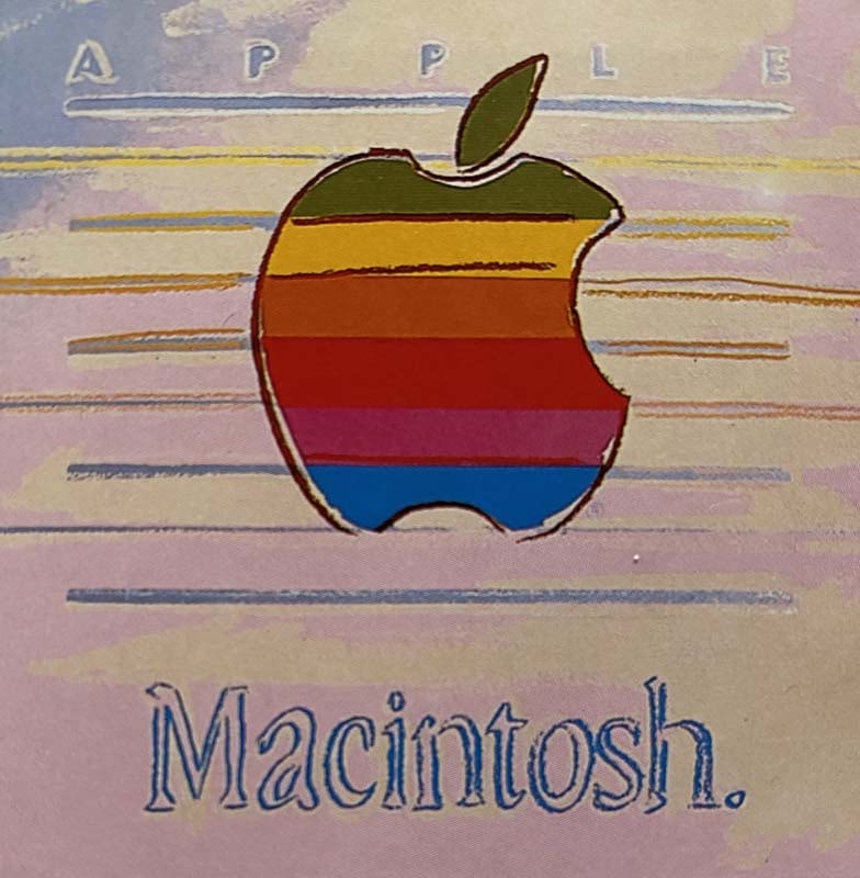 Andy Warhol (American 1928-1987) Screen print Apple Macintosh 1985 from the Ads Suite Serigraph: Andy Warhol (American 1928-1987) Andy Warhol Apple Macintosh Serigraph Screen print and Colophon. 1985. Approx 38x38 inches. This proof was made outside the regular edition during the process of image