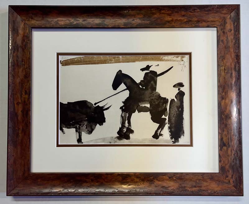 Pablo Picasso (Spanish 1881-1973) Original Lithograph from 1961: Pablo Picasso (Spanish 1881-1973) Original Lithograph from 1961Pablo Picasso Bullfight from 1961 Lithograph Toros Y Toreros. Custom framed. Approx 20x24 inches Dated in the plate. Mourlot Press Paris 