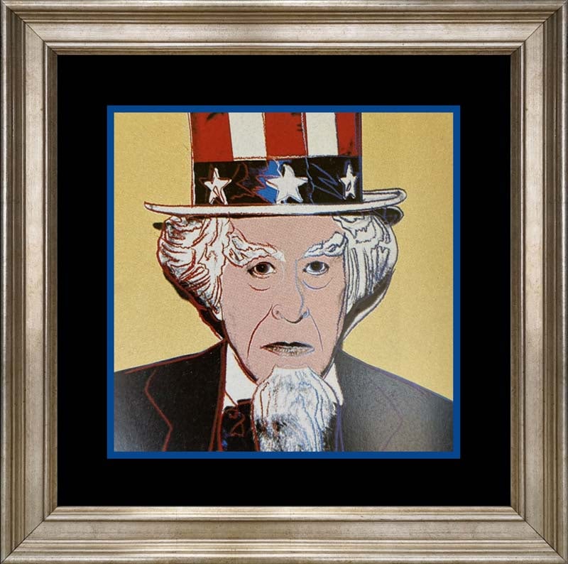 Andy Warhol (American 1928-1987) Screenprint. Uncle Sam 1981 Myths and Legends Serigraph: Andy Warhol (American 1928-1987) Andy Warhol Serigraph Screen print and Colophon with Diamond Dust. 1981. 38x38 inches Approx. This working trial proof was made outside the regular edition during the 