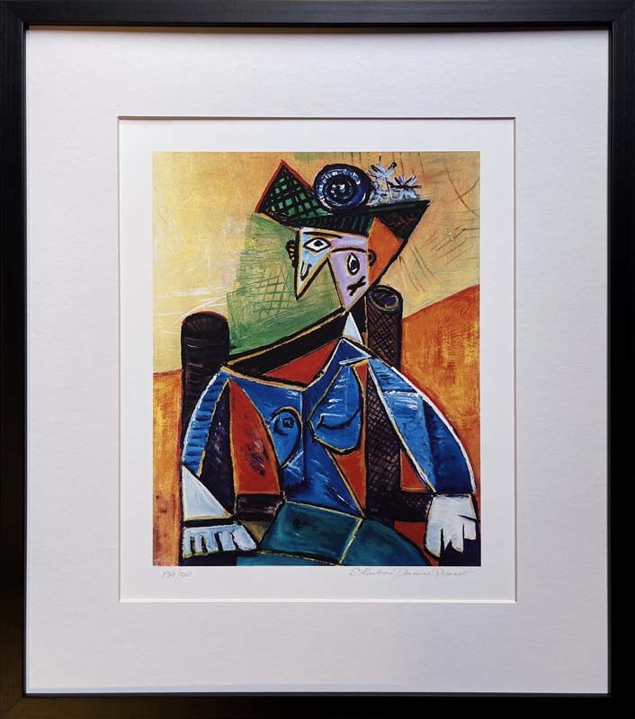 Pablo Picasso (Spanish 1881-1973) Collection Domaine Picasso Limited Edition Lithograph on paper: Pablo Picasso (Spanish 1881-1973) Limited edition Lithograph Custom framed. Estate signed. From the Collection Domaine Picasso. Includes certificate of authenticity. Approx size 22 x 16 inches size Ar