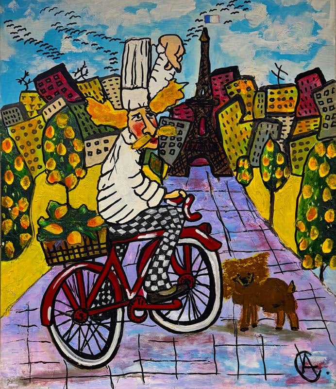 Art Chorny. Chef. Original Painting. 24x20 inches.: Art Chorny. Chef. Original Painting. 24 x 20 inches. One of a kind original Hand signed by the artist. Includes certificate of authenticity. This comes framed. Art Artwork Artist.