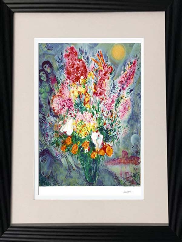 Marc Chagall (Russian-French 1887-1985) Marc Chagall Limited Edition Lithograph: Marc Chagall (Russian-French 1887-1985) Marc Chagall Limited Edition on Arches paper. Numbered edition and signed in the plate. Approx 30x22 inches custom framed. Includes certificate of authenticity.