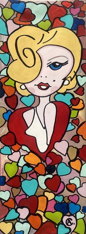 Original Painting on canvas by Arthur Chorny Marilyn: Marilyn Love Original Painting on canvas by Arthur Chorny Approx 35 x 12 image size inches Hand signed by the artist One of a kind original Includes certificate of authenticity. Purchased directly fro