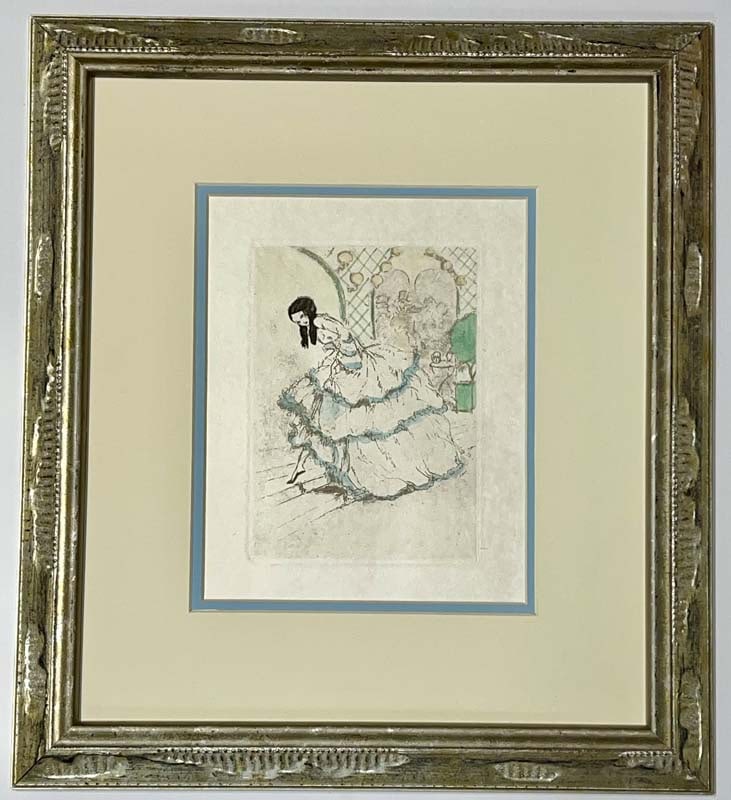 Louis Icart (1888-1950) Hand colored etching from 1940 after Icart: Louis Icart (1888-1950) Original Etching Hand colored Approx 24x20 inches Includes certificate and custom framed. Art Artwork Artist.