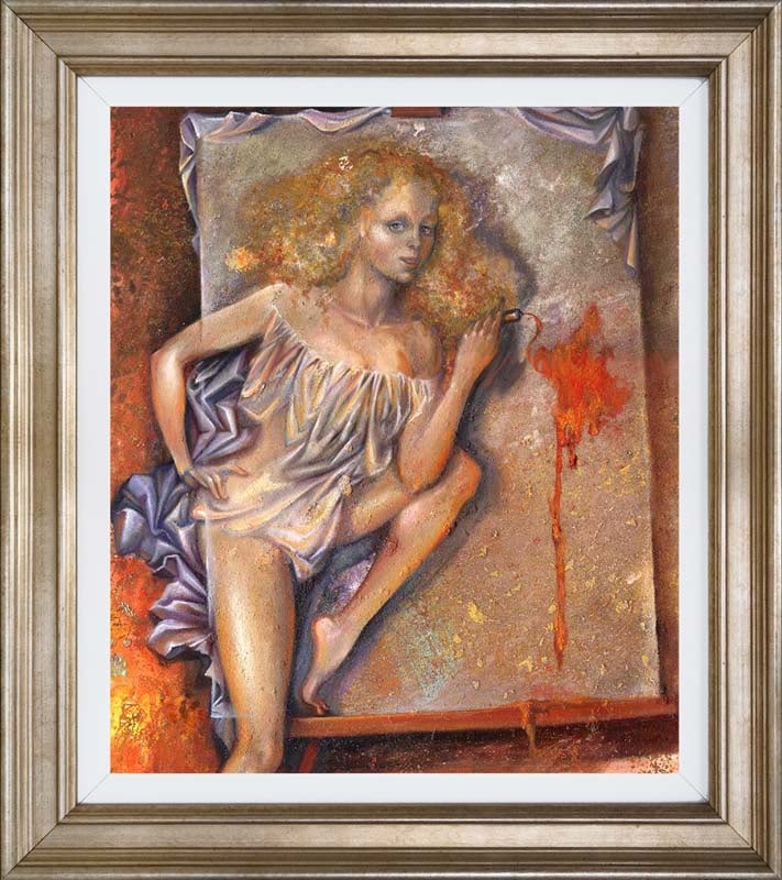 Arina Mixed media Original Painting on canvas Muse: Arina Mixed media Original. Approx 30 x24 inches image size. Hand signed by the artist. Includes Certificate of Authenticity. Custom framed. This work was purchased directly from the artist. Art Artwo