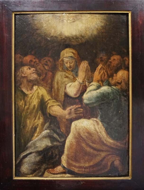 Girolamo Romani, known as Romanino (1485-1566) oil on wood panel Gerolamo Romano called II: Girolamo Romani, known as Romanino (1485-1566) 12.5x8.25 image size oil on wood panel. This has been examined by the Academy of Venice and in Rome. From the collection of Perinotto. This painting appe