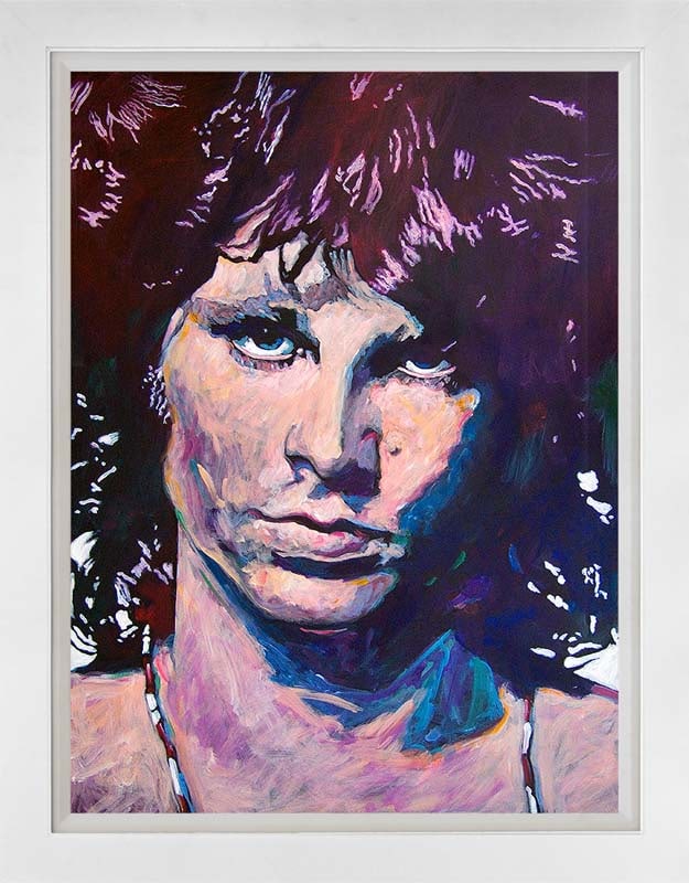 David Lloyd Glover (American 1949) Jim Morrison The Lizard King Mixed Media Original Painting on: Mixed media on canvas by David Lloyd Glover Hand signed by the artist image size. Approx image size 20 x 26 inches. Custom framed. and includes certificate. This work was purchased directly from the a
