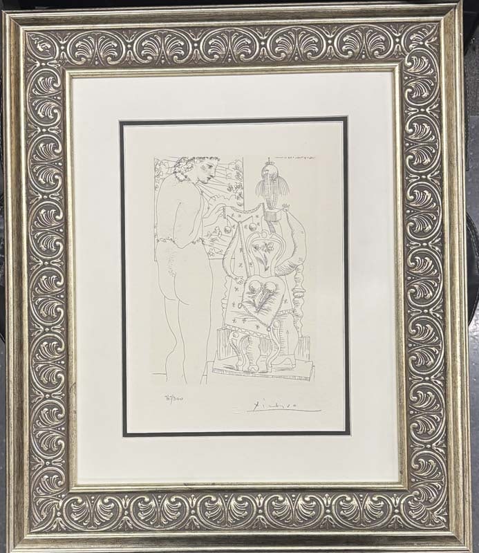 Pablo Picasso (Spanish 1881-1973) Lithograph from 1990 Suite Vollard. Authorized by the Picasso: Pablo Picasso (Spanish 1881-1973) Lithograph from 1990 Suite Vollard. Authorized by the Picasso Family. Each piece is numbered from an edition of 300, and includes the museum stamp on the back with th