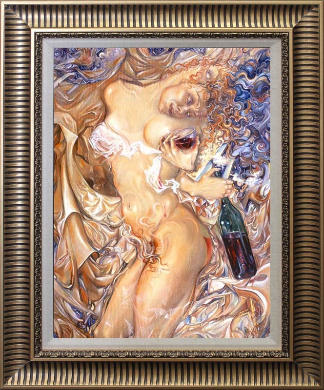 Arina Mixed media Original Painting on canvas Evening: Arina Mixed media Original. Approx. 30 x24 inches image size. Hand signed by the artist. Includes Certificate of Authenticity. Custom framed. This work was purchased directly from the artist. Art Artw
