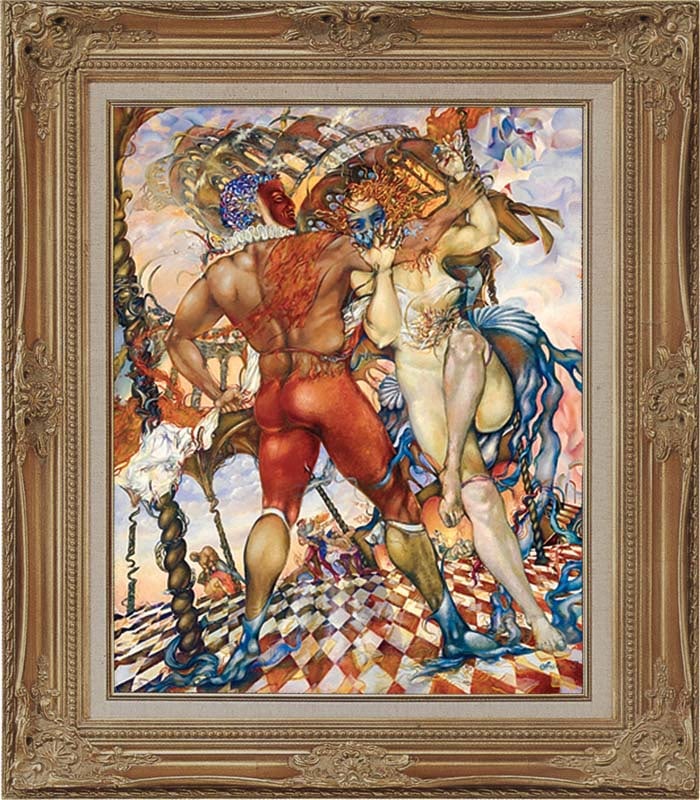 Hand Embellished Painting on canvas by Arina Unmasking: Arina Hand Embellished Painting canvas. Approx. 32x29 inches. Hand signed by the artist. Includes certificate of authenticity. Art Artwork Artist.